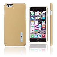 Smooth Armor Hard Plastic Case for Apple iPhone 6 and 6S. Rugged Dual Layer Protective Cover. Black/Golden Color