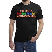 Fast Food Gift for Burger Planet Lovers - French Fries Ring Quote - Gift Idea for Family on Birthday - Men Women Multi Size Black T-shirt
