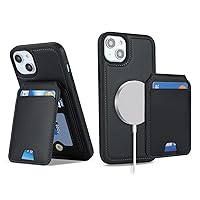 Ｈａｖａｙａ for Wallet Phone case iPhone 13 for iPhone 14 Wallet case magsafe Compatible iPhone 13 case with Card Holder Detachable Magnetic Leather Cover for Women and Men-Black