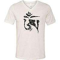 Yoga T-Shirt Black Tibetan Om Lightweight Triblend V-Neck