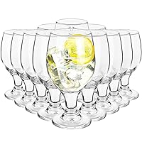 Patelai Clear Glasses 13.5 oz Water Goblet Glass Stemmed Water Glasses for Juice Wine Beer Tea Milk Cold Beverages Drinks (24 Pcs)