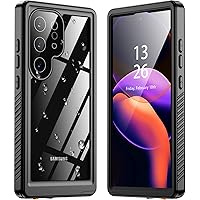 ANTSHARE for Samsung Galaxy S24 Ultra Case Waterproof, Built-in Lens & Screen Protector 360° Full Body Heavy Duty Protective Shockproof IP68 Underwater Case for Galaxy S24 Ultra(2024) 5G-Black