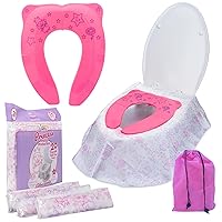 Princess Disposable Toilet Seat Covers, Foldable Potty Training Seat Bundle