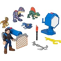 Fisher-Price Imaginext Jurassic World Dinosaur Toys Evo-Scanner Multi-Pack 10-Piece Light-Up Figures Set for Ages 3+ Years
