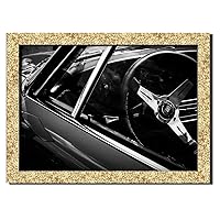 911 Steering Wheel Wall Art Decor Picture Painting Poster Print on Fine Art Paper Panels Pieces - Sport Car Theme Wall Decoration Set - Car Wall Picture for Showroom Office 12 by 16 in