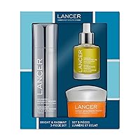 Skincare Bright & Radiant 3-Piece Set with Instant Brightening Booster, Omega Hydrating Oil, and Advanced C Radiance Treatment for Glowing Skin