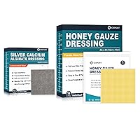 Silver Calcium Alginate Dressing (2''x2''12pcs) +Manuka Honey Gauze Dressing(4
