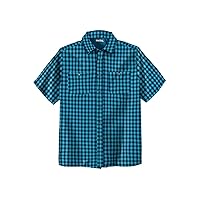 KingSize Men's Big & Tall Short Sleeve Printed Check Sport Shirt