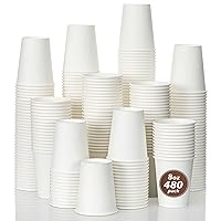 AOZITA 480 Pack 8 oz Paper Coffee Cups, Disposable White Paper Hot/Cold Beverage Drinking Cup for Water, Juice, Coffee, Tea