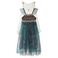 Toddler Girls Sleeveless Embroider Show Princess Dress Dance Party Dresses Headpieces Hair Chain Clothes Holiday