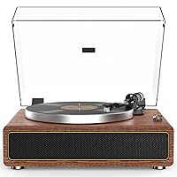 All-in-one Record Player Turntable with Built-in Speakers Vinyl Record Player Support Wireless Playback Auto Stop 33&45 RPM Speed RCA Line Out AUX in Belt-Drive Turntable for Vinyl Records