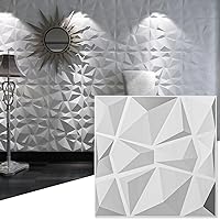 Art3d Decorative 3D Wall Panels Diamond Design Pack of 12 Tiles 32 Sq Ft (Plant Fiber)