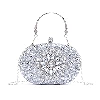 Women Rhinestone Evening Clutch Purse Bag Bling Glitter Sparkly Diamond Tote Bag Crystal Wedding Party Bag