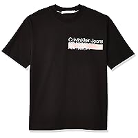 Calvin Klein Jeans Men's Layered Address T-Shirt, Black, L