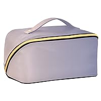 Pink Blue Gradient Cosmetic Bag for Women Travel Makeup Bag with Portable Handle Multi-functional Toiletry Bag Large Travel Cosmetic Case for Journey Makeup Beginners Women