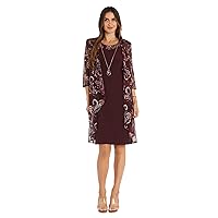 R&M Richards Women's Jacket and Dress with Detachable Necklace