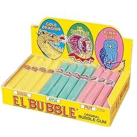 Dubble Bubble El Bubble Original Bubble Gum Cigars, Assorted Fruit Flavors, Box of 36