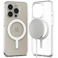 Sinjimoru Shockproof iPhone Case with MagSafe, PC & TPU Clear Phone Case for iPhone Case for Magsafe. M-Airclo for iPhone 15 Pro