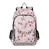 ALAZA Japanese Cherry Blossom Pink Flower Flroal Laptop Backpack Purse for Women Men Travel Bag Casual Daypack with Compartment & Multiple Pockets