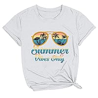 Womens Hawaiian Graphic T-Shirt Cute Letter Coconut Palm Print Tee Tops Cozy Summer Casual Tunic Loose Fit Blouses