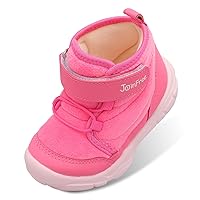 JOINFREE Toddler Boys Girls Winter Boots Kids Outdoor Warm Booties Non-Slip Walking Shoes Ankle Boots Lightweight House Indoor Slippers