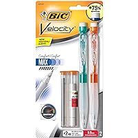 BIC® Velocity Max Mechanical Pencils, Thick Point, 0.9 mm, 2 HB Lead, Assorted Barrel Colors, Pack Of 2