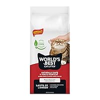 WORLD'S BEST CAT LITTER Multiple Cat Unscented, 8-Pounds - Natural Ingredients, Quick Clumping, Flushable, 99% Dust Free & Made in USA - Long-Lasting Odor Control & Easy Scooping