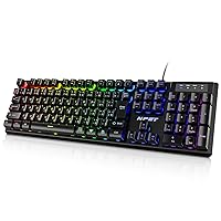 NPET Gaming Keyboard, RGB Wired Backlight, Waterproof, USB 26 Keys, Anti-collision, Keyboard, Silent, Adjustable Angle, LED, Japanese Authentic, K10, Japanese Array (106 Keys)
