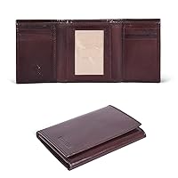 ESTALON Leather Trifold Wallet For Men - RFID Blocking - 6 Card Slots, 2 Slip Pockets & 1 Front ID Window - Minimalist Design, Slim Wallet - Premium, Fashionable Accessory Gifts for Men, Him