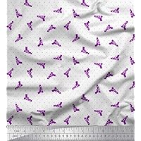 Soimoi Cotton Cambric Purple Fabric - by The Yard - 42 Inch Wide - Dot & Weapon Playful Fabric - Whimsical and Bold Patterns for Unique Creations Printed Fabric