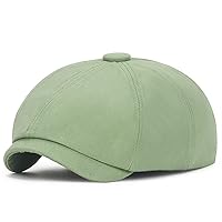 Summer Hats for Women and Men Fashionable Candy Color Cotton Beret Brim Octagonal Newsboy Hat and Cap (Color : Green, Size : One Size)