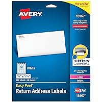 Avery Printable Return Address Labels with Sure Feed, 0.5