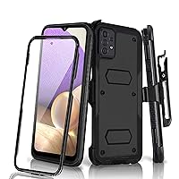 Holster Case for Samsung Galaxy A32 5G with Swivel Belt Clip, Built-in Screen Protector Heavy Duty Full Body Protection Shockproof Kickstand Cover for Outdoor Sports (Samsung A32 5G)