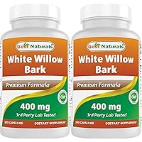 White Willow Bark 400 mg 180 Capsules (180 Count (Pack of 2))