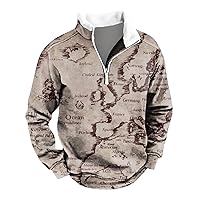 Men's Fashion Hoodies & Sweatshirts Quarter Zip Fleece Stand Collar Pullover Lightweight Casual Long Sleeve Shirts