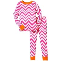 Masala Little Girls' Chevron PJ Set (Toddler/Kid) - Pink/Orange - 3T
