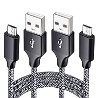 Micro USB Cable, 2-Pack 6FT Phone Charger Power Cords Android Long Fast Charging Cables Compatible with Samsung Galaxy J7 S6 S7 Edge J3, Note 3 4 5, Tablet S2 S4, LG Stylo 2/3 Plus V10 K20 K30