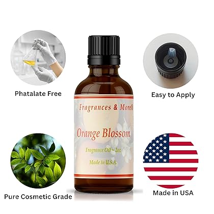 Fragrances & More - Orange Blossom Fragrance Oil for Candle Making 2 oz. (60ml) Candle Scents for Candle Making. Scented Oil for Home. Essential Oils for Soap Making. Aromatherapy Oils.