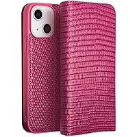 Wallet Case for iPhone 14, Classic Crocodile Pattern Genuine Leather Flip Phone Case for Women Girls with Card Slots Kickstand Folio Cover Case for iPhone 14 6.1