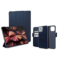 Dreem Bundle: Fibonacci Wallet-Case for iPhone 13 with Da'Vinci Apple iPad Pro 12.9” Case - Royal