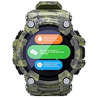 LOKMAT Attack Touch Smart Men's Watch with Waterproof Bluetooth Calling Fitness Activity Tracker Pedometer Heart Rate Meter Sleep Timer for Android iOS (Green)