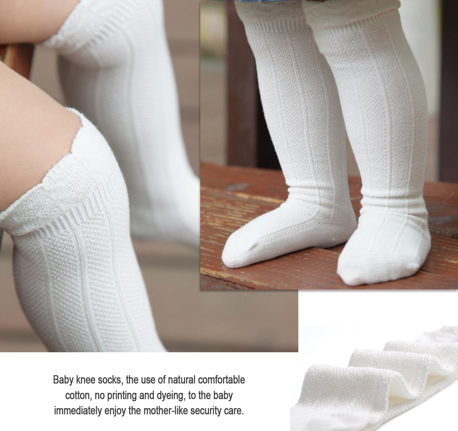 EPEIUS Baby Girls Boys Uniform Knee High Socks Tube Ruffled Stockings Infants and Toddlers (Pack of 3/5)