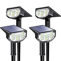 Airmee Solar Outdoor Lights for Outside, ‎30 LED Spotlights IP68 Waterproof, 3 Modes Solar Landscape Lights 40000H Lifespan, Auto On/Off Garden Lights for Yard/Pathway, Cold White 4 Pack