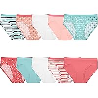 Fruit Of The Loom Girls Cotton Hipster Underwear 10 Pack Assorted