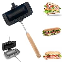 Breakfast Sandwich Maker - Hot Dog Toaster - Egg Panini Press Pan - Nonstick Sandwich Skillet with Removable Handle