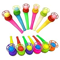 30PCS Ball Blowing Toy Floating Blow Pipe Balls for Kids Boys Girls Toys Blowing Ball Party (Random Color)