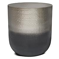 Nova Boho 19 Inch Wide Metal Side Table in Silver Ombre, Fully Assembled, For the Living Room and Bedroom