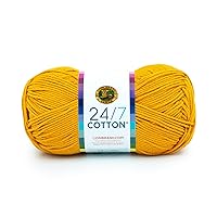 Lion Brand Yarn (1 Skein) 24/7 Cotton® Yarn, Goldenrod