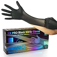 Black Nitrile Gloves | Black Gloves Disposable Latex Free 4.5mil Powder Free, Food Safe Gloves, Cooking Gloves
