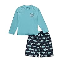 Boys' 2-Piece Shark Rashguard Swimsuit Set